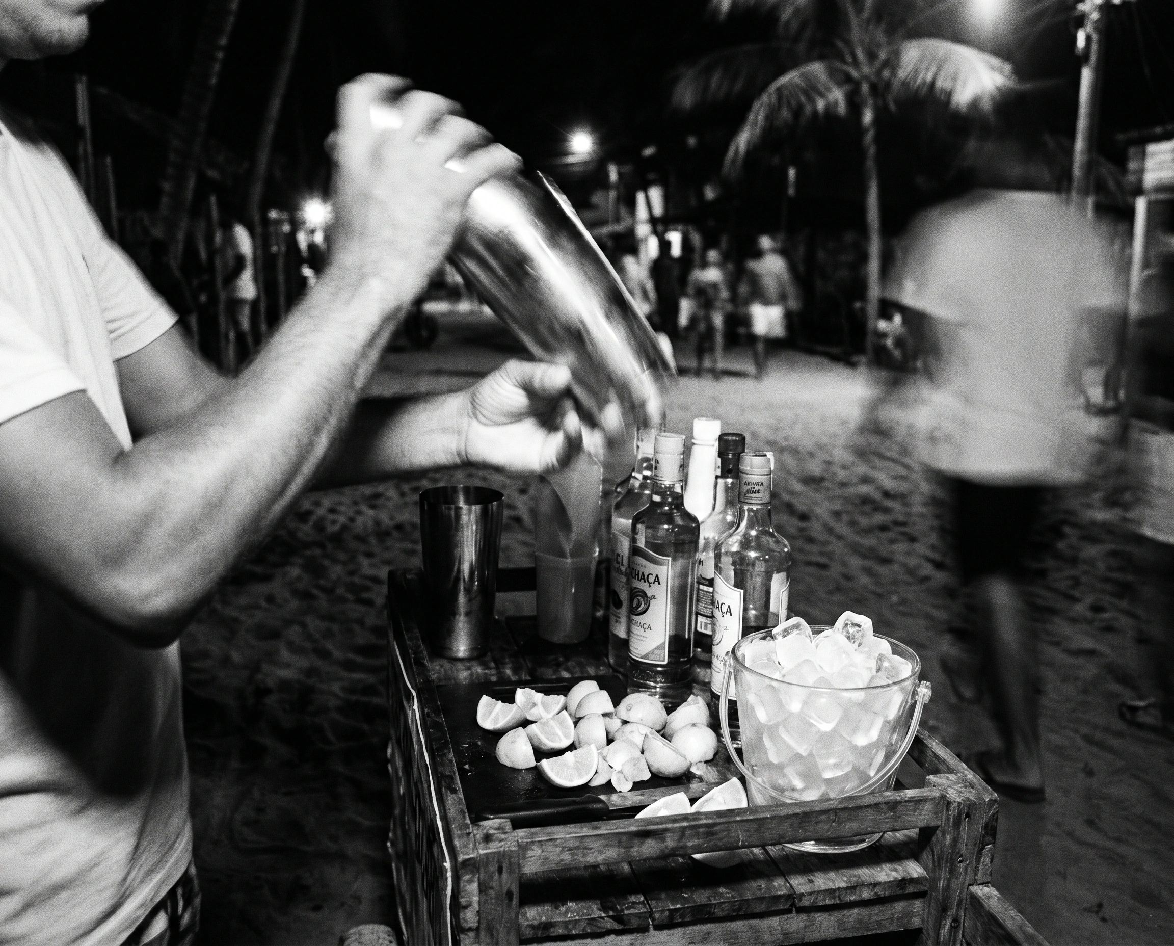 Black and white photograph of daily life in Jericoacoara.