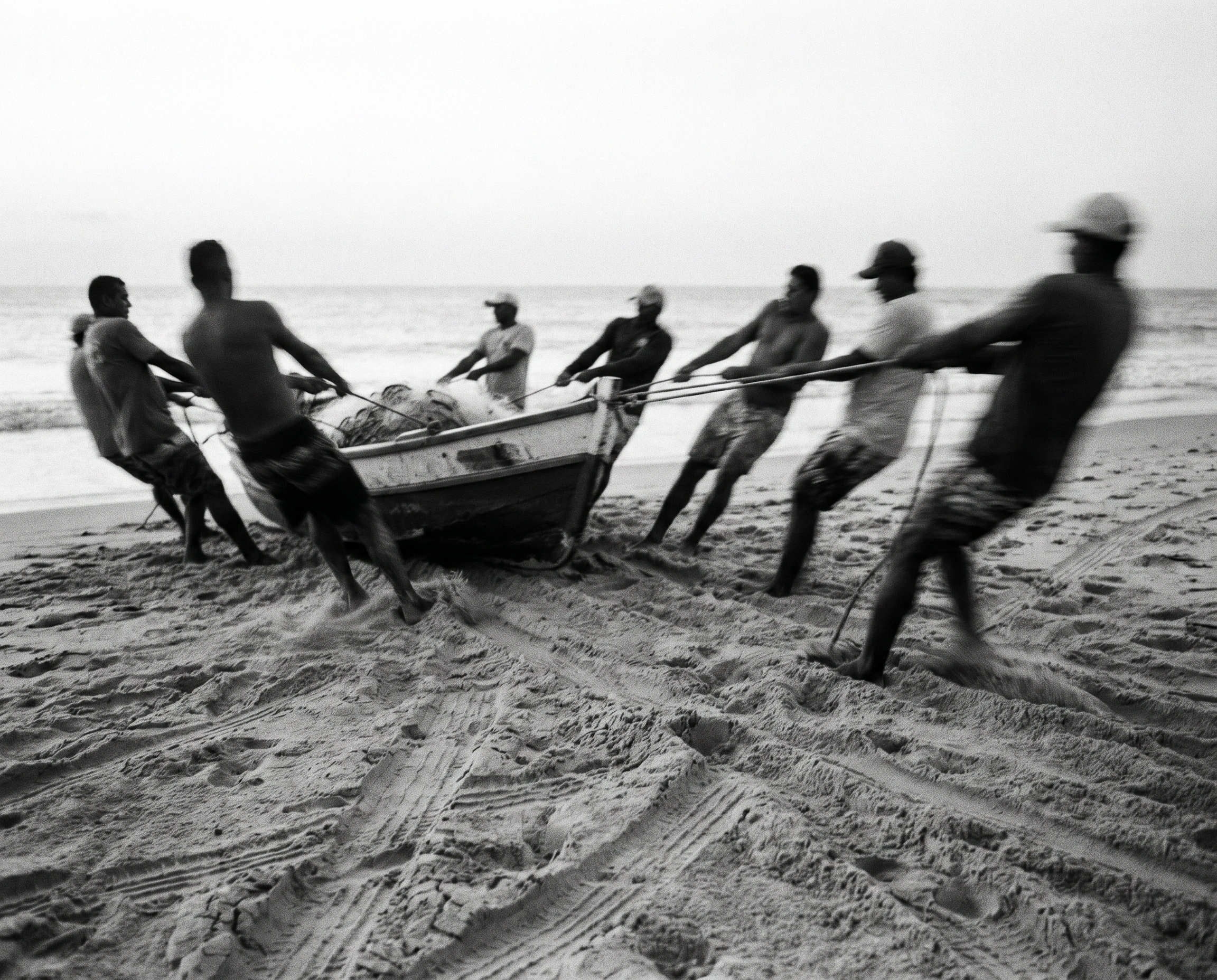 Black and white photograph of daily life in Jericoacoara.