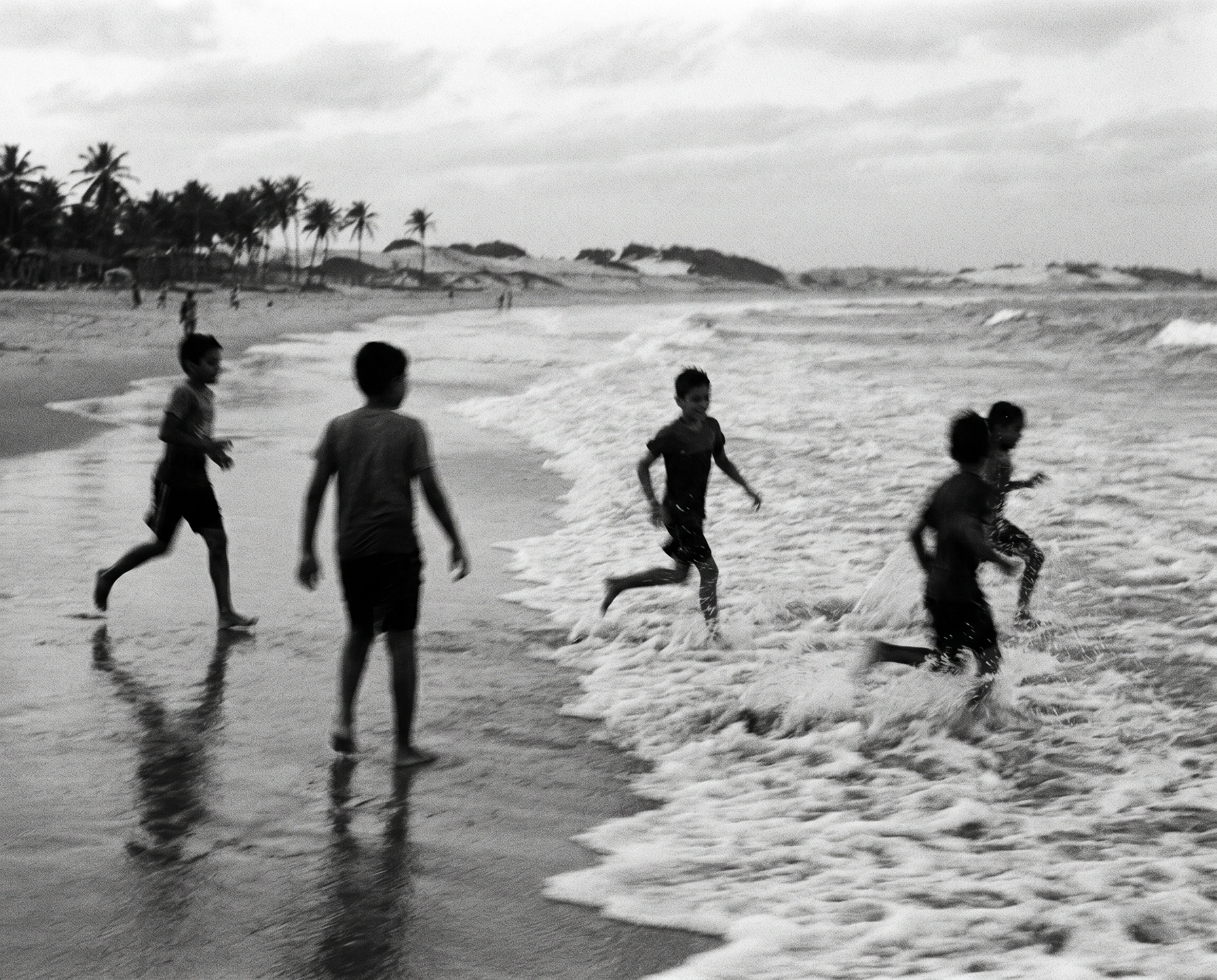 Black and white photograph of daily life in Jericoacoara.
