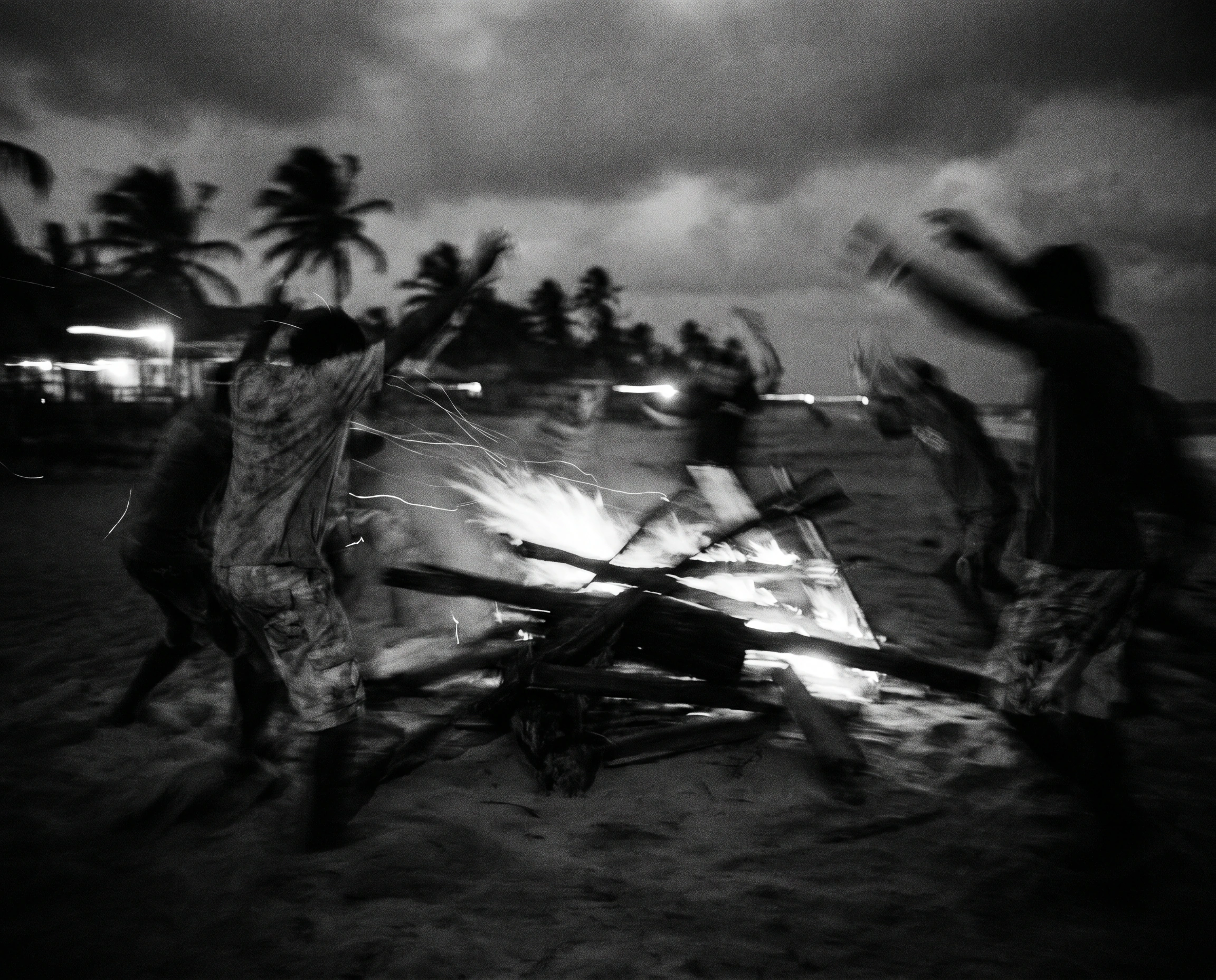 Black and white photograph of daily life in Jericoacoara.