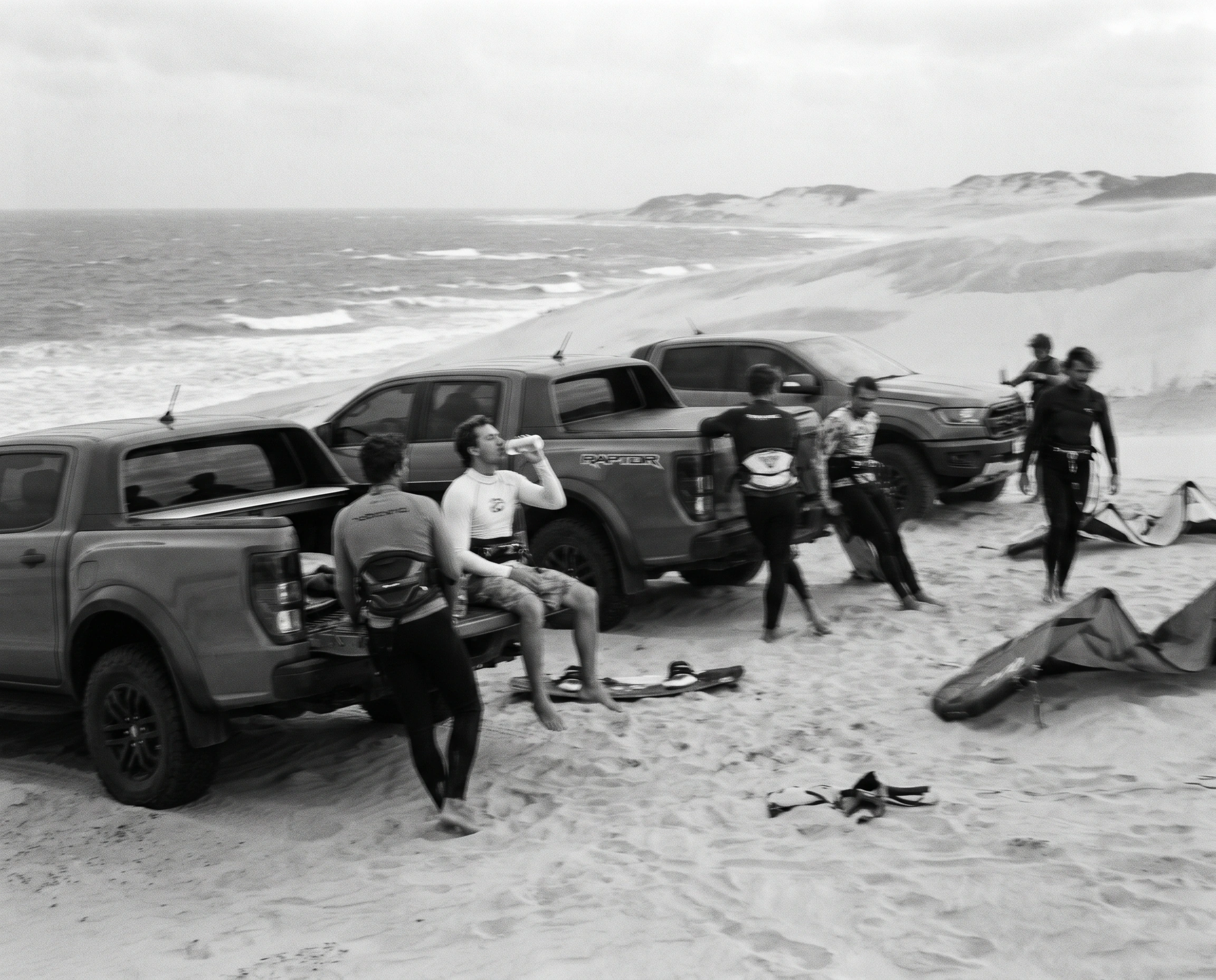 Black and white photograph of daily life in Jericoacoara.