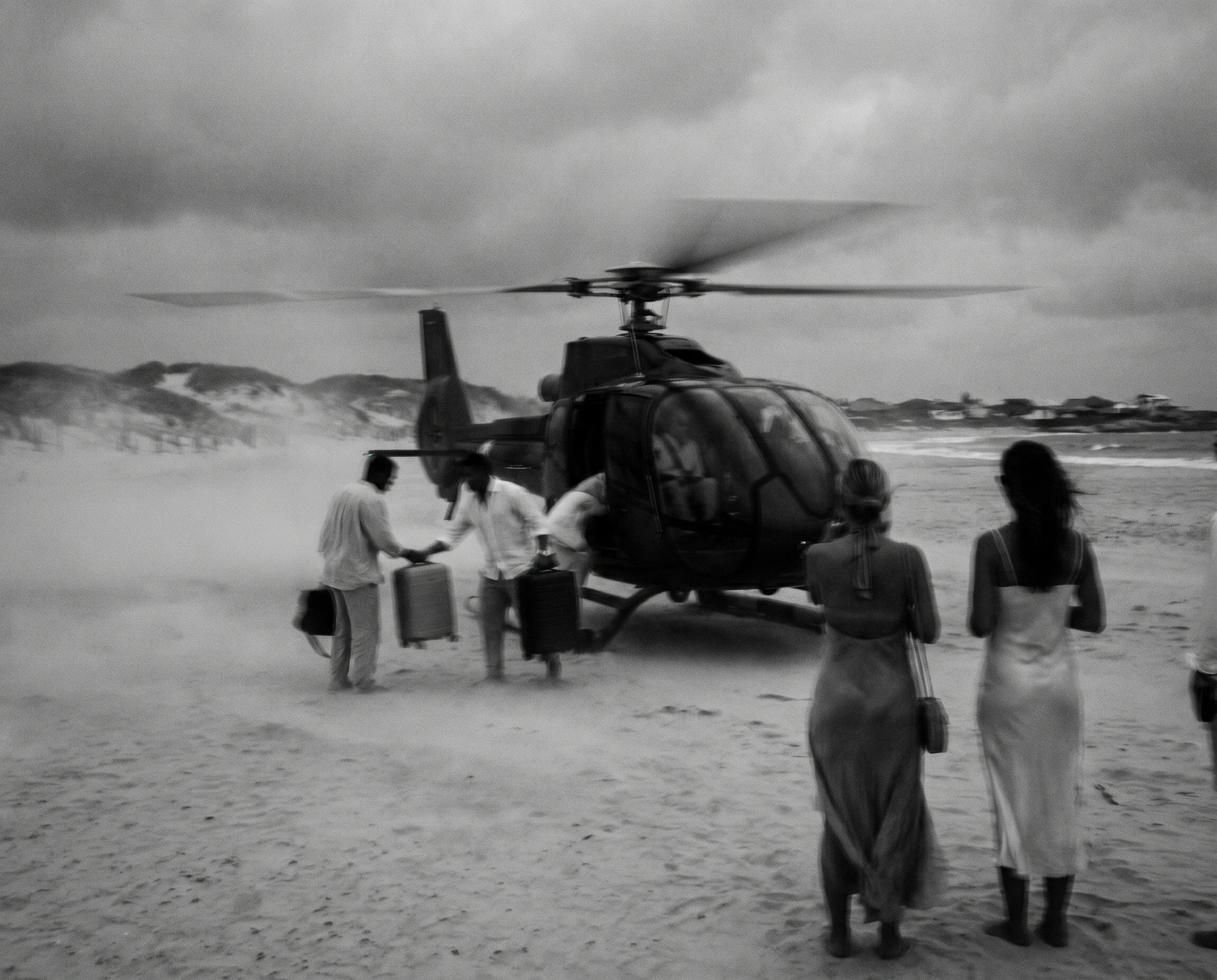 Black and white photograph of daily life in Jericoacoara.