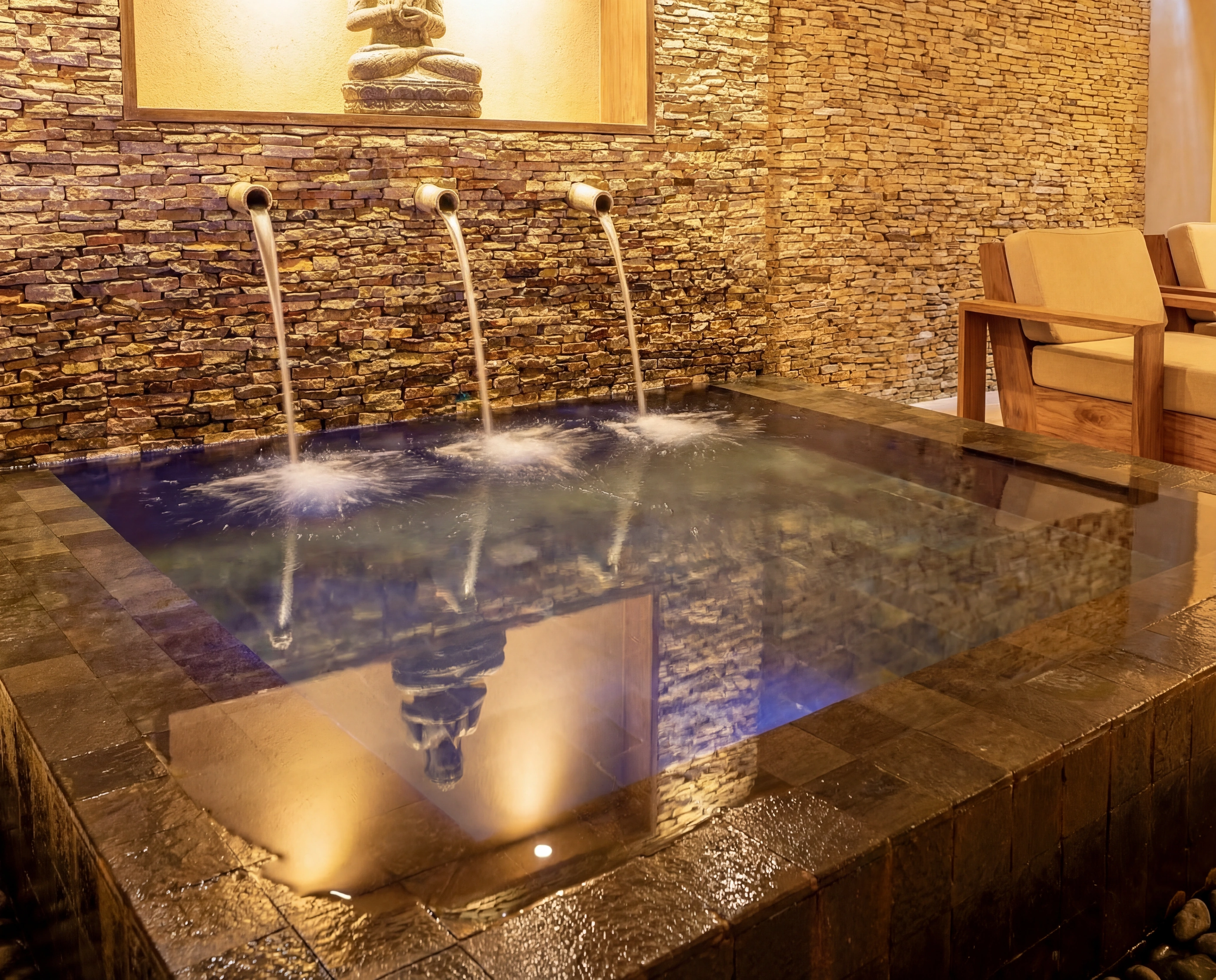 spa plunge pool three spouts