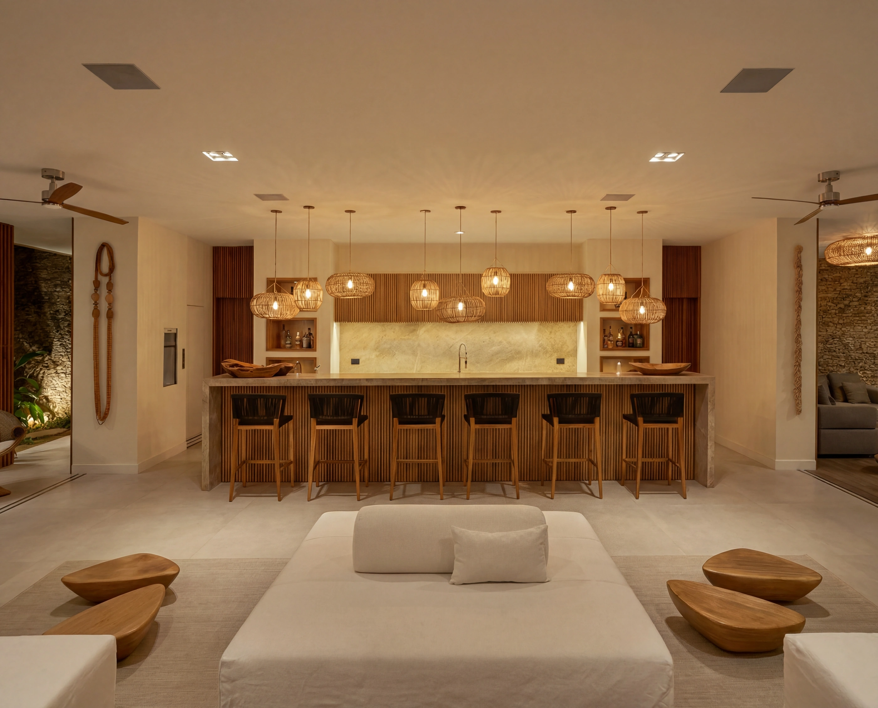 bar pendants lounge evening