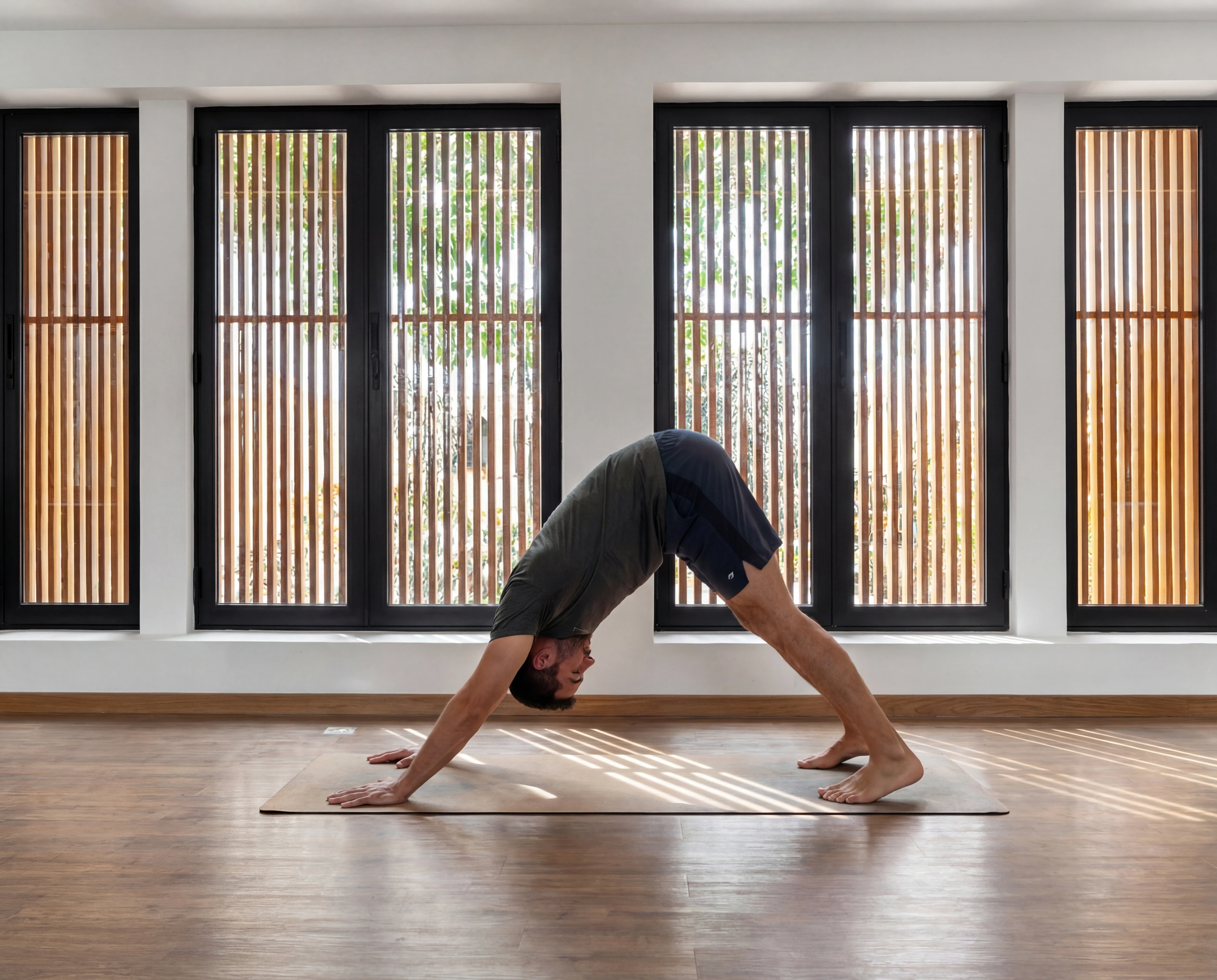 yoga man downdog slat windows